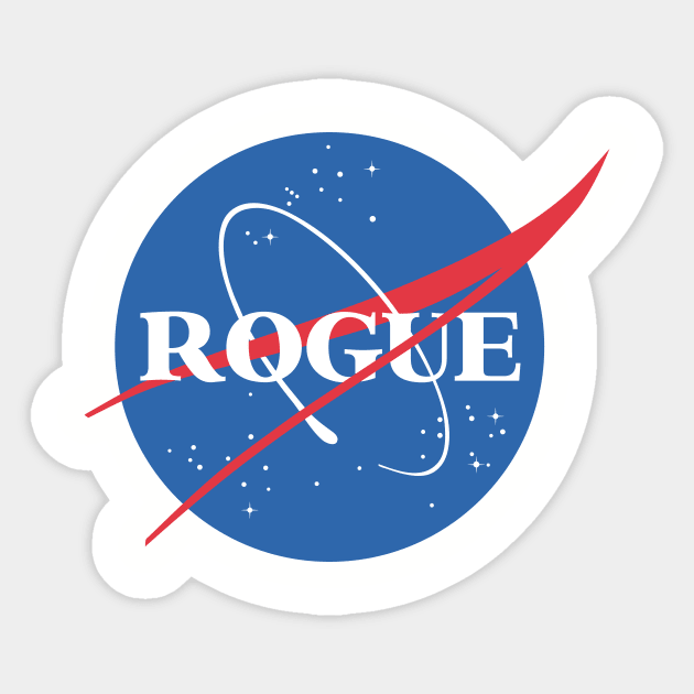 Rogue (NASA Logo) Parody T-Shirt Sticker by StrangeFox